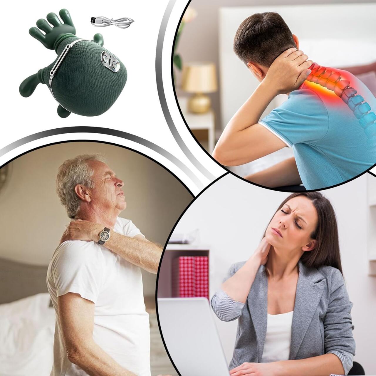 MassageMaster - Masajeador de Cuello con Manos Térmico